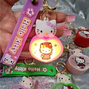 Hello Kitty Pink and White Light-Up Keychain